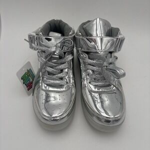 NEW! Odema‎ LED  Shoes High Top Sneaker Women's Shoes Size 10.5 Med, Silver